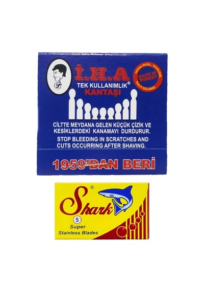 Iha Kibrit Kantaşı 1 Adet 20'li Kart Shark Super Stainless Yaprak Jilet 5'li Kutu