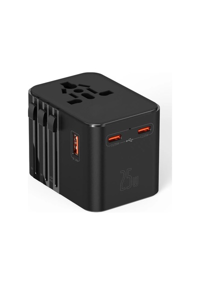 Evrensel Eu Us Au Uk Priz Fiş Çevirici Dönüştürücü Uyumlu Seyahat Adaptörü 2x Type-c 1x Usb