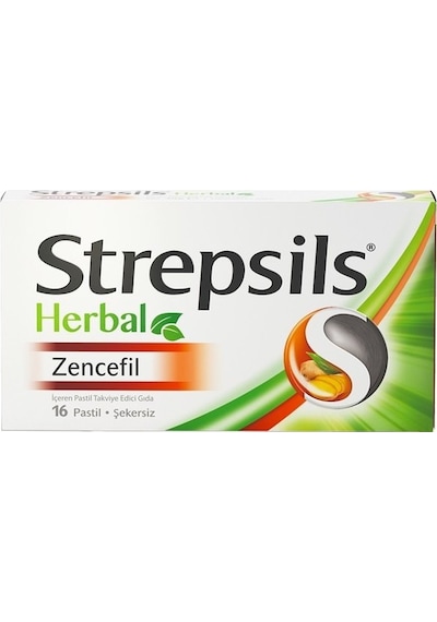 Strepsils Herbal Zencefil Pastil 16 Lık Şekersiz