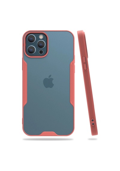 Apple iPhone Uyumlu 12 Pro Max Kılıf Platin Silikon - Pembe İtdark10801