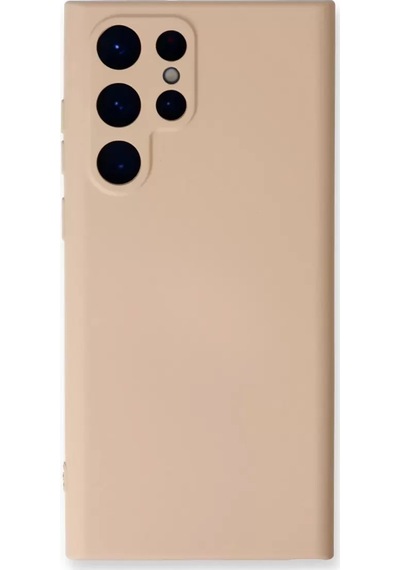 Samsung Uyumlu Galaxy S23 Ultra Kılıf Nano İçi Kadife Silikon - Pudra standart