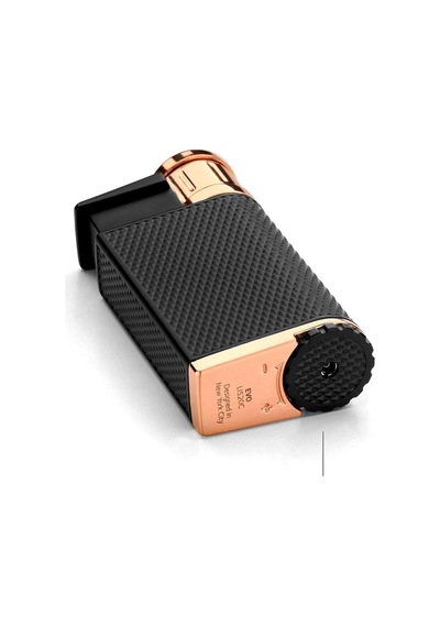 Colibri Evo Storm Çift Alevli Çakmak Puro Çakmağı Rose Siyah Krom