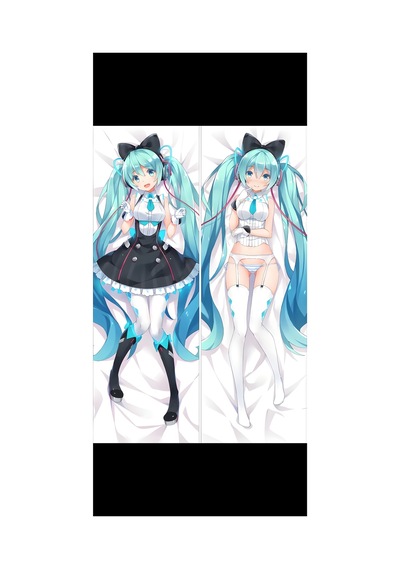 Owl Bag Hatsune Miku Mavi Cift Yön Baskılı Sarılma Yastığı Kılıfı Çok Renkli