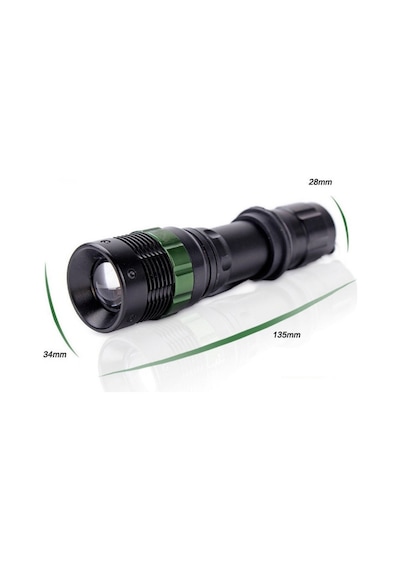 Zoomlu Oto Şarjlı El Feneri Watton Wt-012 Siyah