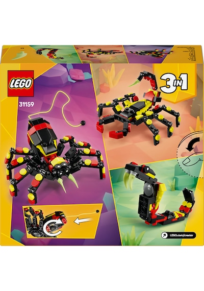LEGO® Creator 3’ü 1 Arada Vahşi Hayvanlar: Şaşırtıcı Örümcek 31159 - 7 Yaş ve Üzeri Çocuklar için Yaratıcı Oyuncak Yapım Seti (153 Parça) LEGO® Creator 3’ü 1 Arada Vahşi Hayvanlar: Şaşırtıcı Örümcek 31159 - 7 Yaş ve Üzeri Çocuklar için Yaratıcı Oyuncak Yapım Seti (153 Parça)