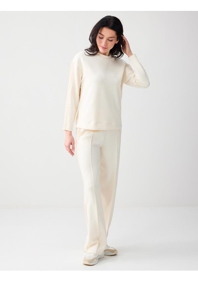 Jimmy Key Jimmy Key Ekru Normal Bel Normal Paça Uzun Örme Jogger Pantolon 6sw115633114