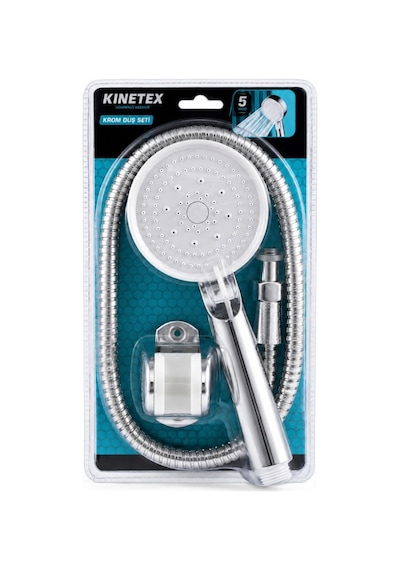 Kinetex Ktx-3550/51 Krom-siyah Duş Seti - 7 Adet Tarı