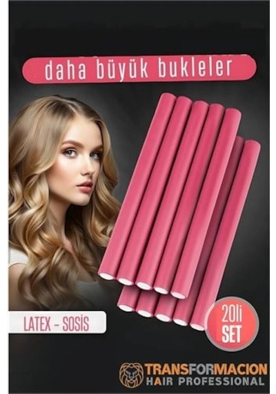 Sosis Latex Bigudi - Isısız Saç Bigudisi 17 Mm 20 Adet 721915