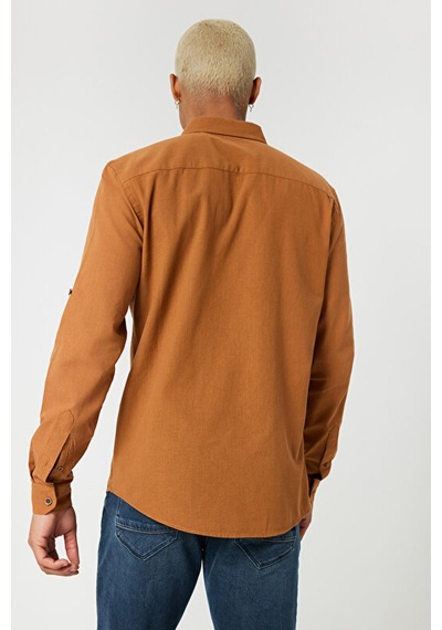 Loft Lf2027896-23y Erkek Uzun Kol Gömlek Dark Camel