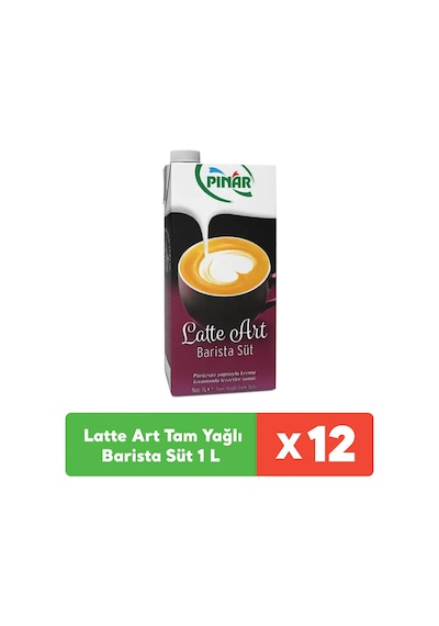 Latte Art Tam Yağlı Barista Süt 1 L X 12 Adet