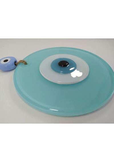 Cam Göbeği Büyük Cam Nazar Boncuğu 12 Cm El Yapımı Duvar Dekoru
