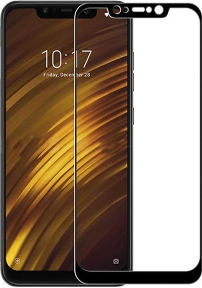 Xiaomi Pocophone F1 Tam Kaplayan Çerçeveli Tempered Cam - Siyah