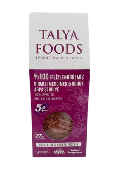 Talya Foods Glutensiz Filizlenmiş Kırmızı Mercimek ve Nohut Şehriye 200 G