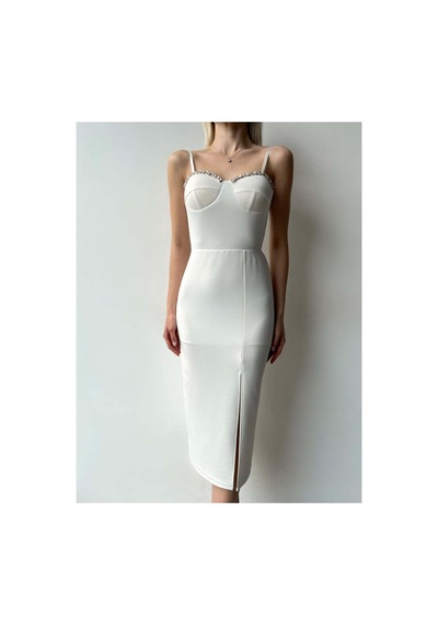 Munora Butik Kadın Beyaz Yırtmaçlı Ayarlanabilir Askılı Midi Mezuniyet&nikah Elbisesi Beyaz Beyaz Munora Butik Kadın Beyaz Yırtmaçlı Ayarlanabilir Askılı Midi Mezuniyet&nikah Elbisesi Beyaz Beyaz