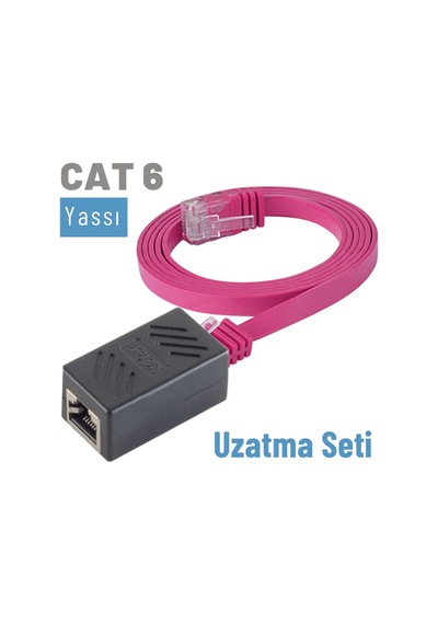 Irenis Cat6 Kablo Uzatma Seti Yassı Ethernet Kablo Ve Ekleyici 50 CM