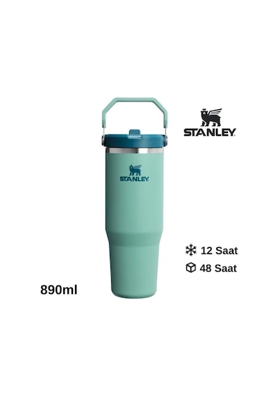 Stanley The Iceflow Flip Straw Pipetli Termos Bardak 0,89 Lt Yeşil 31159227