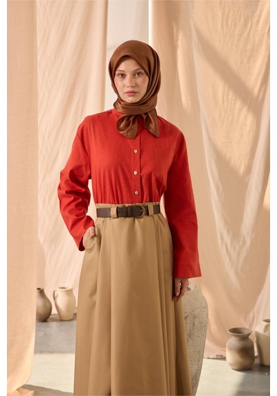 Silk Home Düz Shiny Eşarp 75006-57 taba
