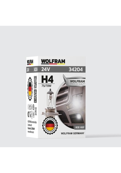 H4 Ampul Standart Işık Tırnaklı P43t 24v 75/70w - Wolfram 34204