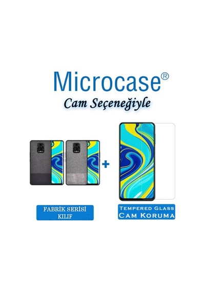 Xiaomi Redmi Note 9 Pro Max Fabrik Kumas Deri Desen Kilif+Cam-Seç 436713610