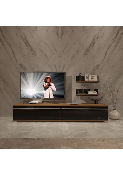 Decoraktiv Eko 4 Mdf Std Tv Ünitesi Tv Sehpası Ceviz - Siyah