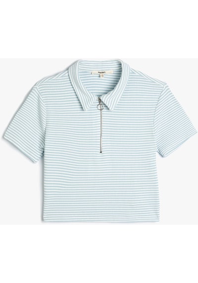 Koton Polo Yaka Tişört Kısa Kollu Yarım Fermuarlı Mavi Çizgili 4sak50237ek Mavi Koton Polo Yaka Tişört Kısa Kollu Yarım Fermuarlı Mavi Çizgili 4sak50237ek Mavi