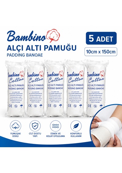 Bambino Alçı Altı Pamuğu 10cm 150cm 5 Adet