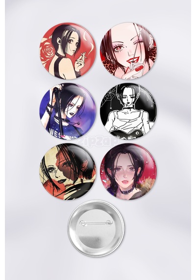 Nana Osaki Black Stones Çanta Süsü Rozet İğneli Buton Rozet Seti 6 Adet Altılı