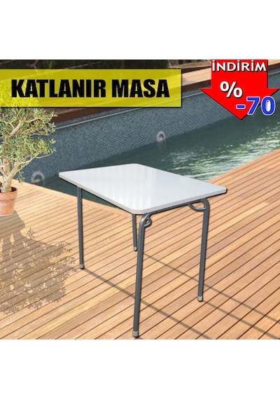 Depolife 60X80 Cm Bilgisayar Masası Mutfak Masası Katlanır Masa Portatif