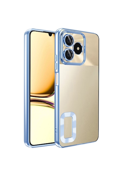 Realme Note 50 Kılıf Kamera Korumalı Logo Gösteren Zore Omega Kapak Sierra Mavi