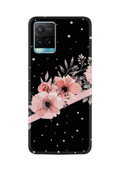 Vivo Y21a Kılıf Resimli Desenli Baskılı Silikon Siyah Şerit Mermer 1298