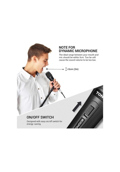 Tonor K1 Kablolu Dinamik Karaoke Mikrofonu - Tak Çalıştır El Mikrofonu 3m Kablolu