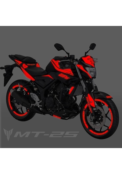 MT 25 Full Grenaj Sticker Set Custom Neon Kırmızı mt 25