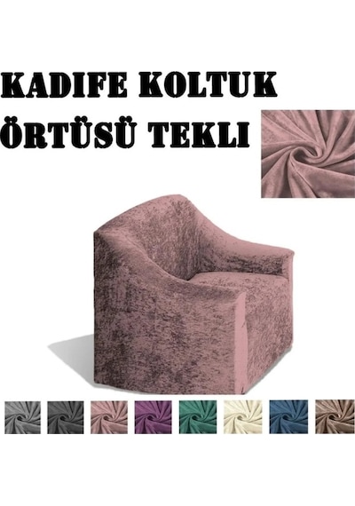 StarMall Kadife Koltuk ,kanepe, çekyat Örtüsü, koltuk Kılıfı Tekli Pembe