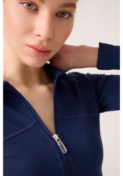 Los Ojos X Ece Lacivert Fermuarlı Spor Ceket Collared Lacivert Lacivert