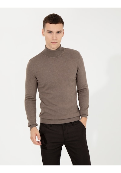 Pierre Cardin Erkek Vizon Melanj Triko Kazak 50257158-vr174 Vizon Melanj