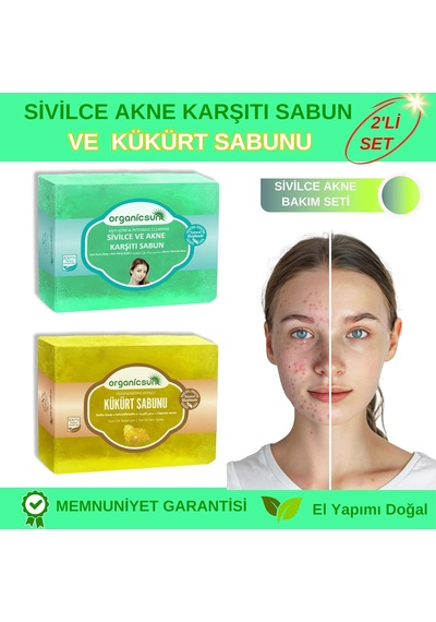 Lexroo 2'li Set Doğal Kükürt Sabunu Ve Sivilce Ve Akne Karşıtı Sabun Sivilce Karşıtı Sabun Seti