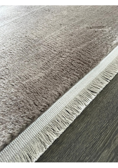 Melena Carpet Yumuşak Peluş Yolluk Kaymaz Taban Oval Paspas Banyo Mutfak Modern Halı Kahverengi