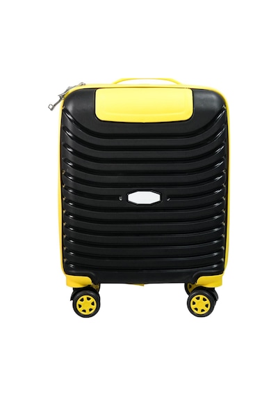 Pp Underseat Küçük Boy Siyah-sarı Valiz 46x34x19 Cm 4 Tekerlek Şifreli Kilit Altın