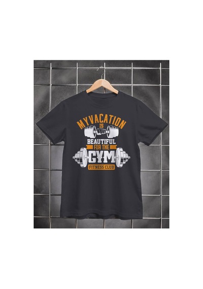 Segungear My Vacation Erkek Regular Fit Baskılı Spor Tişört Gri - 931651062 Gri