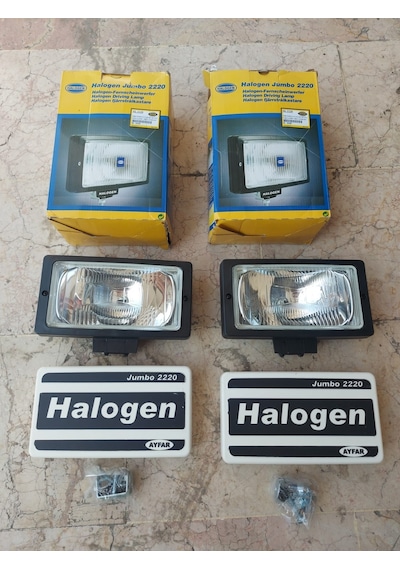 Sis Lambası Desenli Beyaz Cam Halogen Kapaklı Sis Farı Ø 242x133