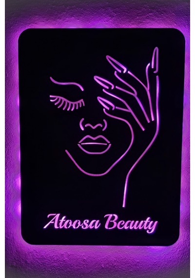 Led Işıklı Kişiselleştirilebilir Kadın Temalı Tablo Biana Dekoratif Gece Lambası Pembe - 737240857 Pembe