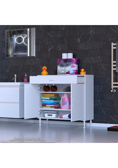 Eliusta Taha 100 Cm 3 Bölmeli Beyaz Çok Amaçlı Dolap 2 Raflı Banyo Mutfak Dolabı 100x88x32,5 Cm Düzenleyici Beyaz Eliusta Taha 100 Cm 3 Bölmeli Beyaz Çok Amaçlı Dolap 2 Raflı Banyo Mutfak Dolabı 100x88x32,5 Cm Düzenleyici Beyaz