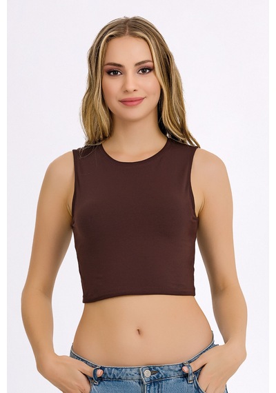 Fanilam İlke Kadın Elestan Kolsuz Crop -pamuklu Şık Ve Rahat Yarım Atlet Body 2 Adet Kahverengi Fanilam İlke Kadın Elestan Kolsuz Crop -pamuklu Şık Ve Rahat Yarım Atlet Body 2 Adet Kahverengi