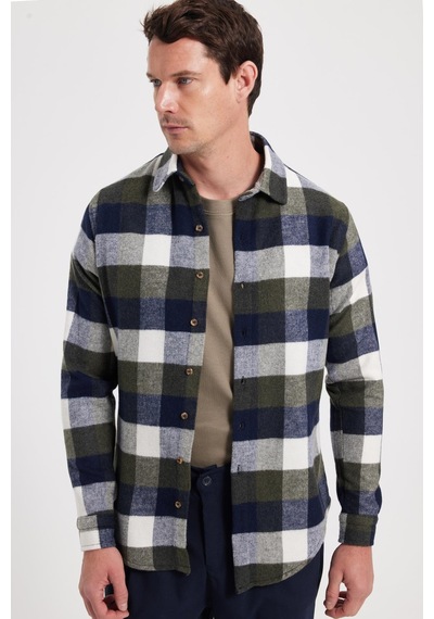 Tudors Erkek Slim Fit Dar Kesim Kareli Kışlık Oduncu Gömlek-42325 Haki Tudors Erkek Slim Fit Dar Kesim Kareli Kışlık Oduncu Gömlek-42325 Haki