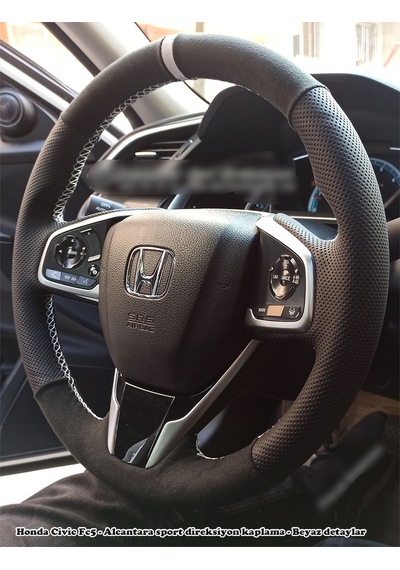 Honda Civic Fc5 Araca Özel Direksiyon Kılıfı Nokta Tüylü Alcantr