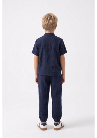 Mnk Baby & Kids Pamuklu Müslin Kumaş Yazlık Uzun Pantolon Kısa Kol Rahat Takım M00842 Lacivert Mnk Baby & Kids Pamuklu Müslin Kumaş Yazlık Uzun Pantolon Kısa Kol Rahat Takım M00842 Lacivert