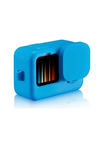 Ayex Hero 9 Silikon Kılıf Mavi Gopro Hero 9 / 10 / 11 / 12 / 13 İle Uyumlu, Lens Kapaklı