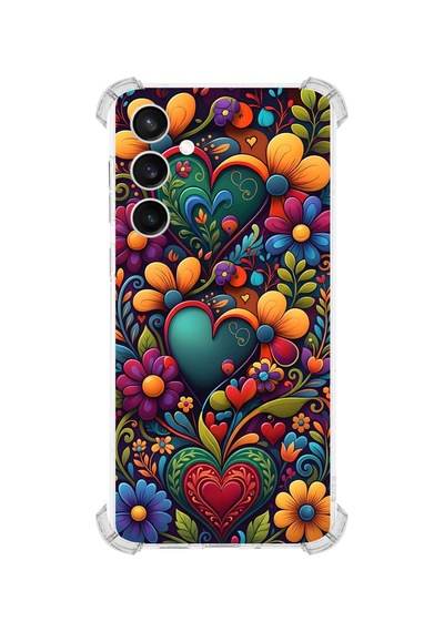 Printify Samsung Galaxy S24 Fe İle Uyumlu Düşlerin Dansı Serisi Çiçeklerin Dansı Tasarımlı Uv Baskılı Köşe Korumalı Antişok Kılıf Şeffaf