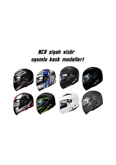 Ncr 158 Çene Açılır Kask Siyah Vizör Camı