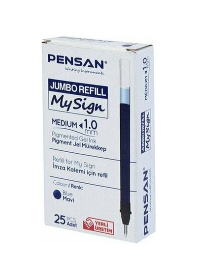 Pensan My Sıgn İmza Kalemi Yedeği Mavi 25'li Paket